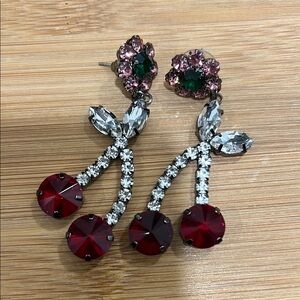Elegant Cherry Crystal Earrings